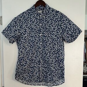 Navy Blue Floral Men's Shirt
